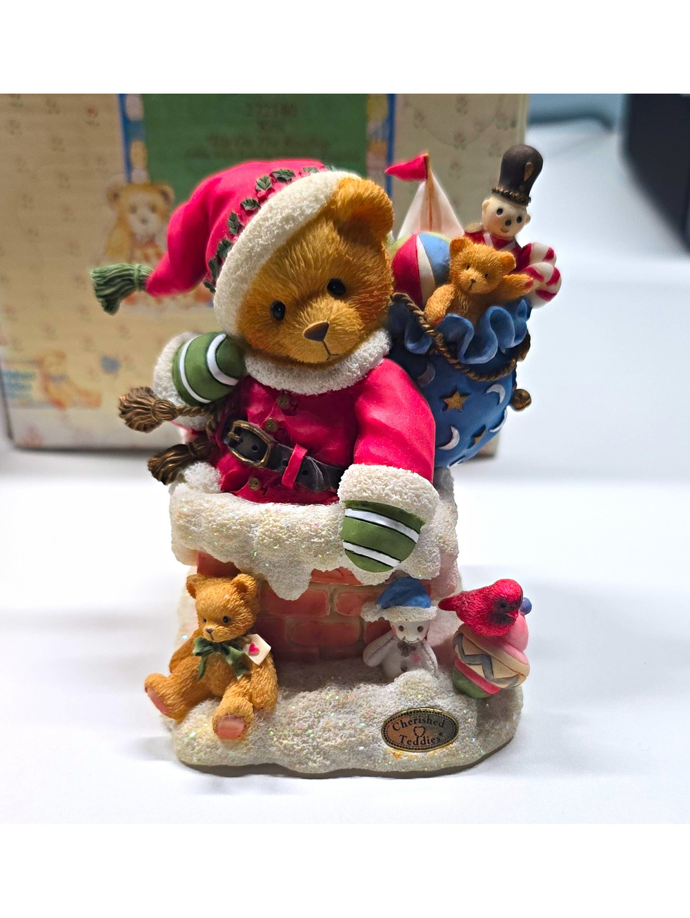 Cherished Teddies Kris "Up On The Rooftop" #272140 1997 Resin Figurine